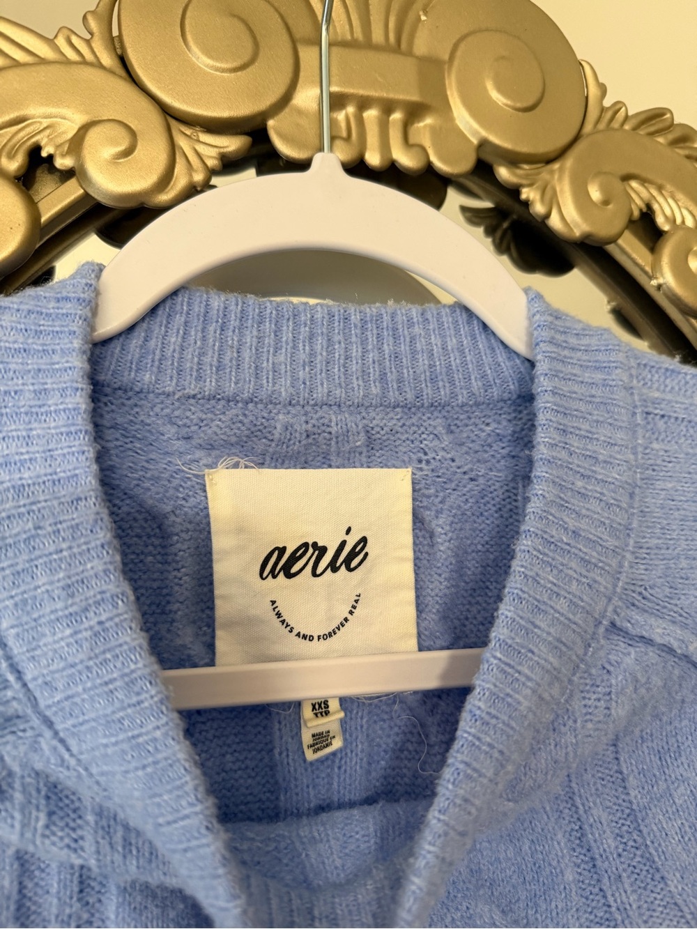 aerie Soft Light Blue Crewneck Sweater